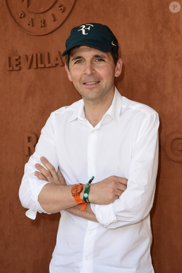 Thomas Sotto - Les célébrités dans le village des Internationaux de France de Tennis de Roland Garros 2019 à Paris. Le 29 mai 2019 