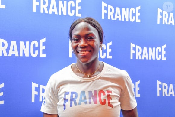 Clarisse Agbegnenou Conférence de presse de l'équipe de France de judo pour les Jeux Olympiques de Paris 2024 jeudi 25 juillet 2024 club France Porte de la Villette Paris © Alexandre Fay /Pixplanete/Bestimage