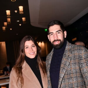 Exclusif - Nikola Karabatic et sa compagne Geraldine Pillet - People dans les loges lors du huitième de finale aller de la Ligue des champions entre le PSG et le Real Madrid au Parc des Princes à Paris le 15 février 2022. © Rachid Bellak/Bestimage