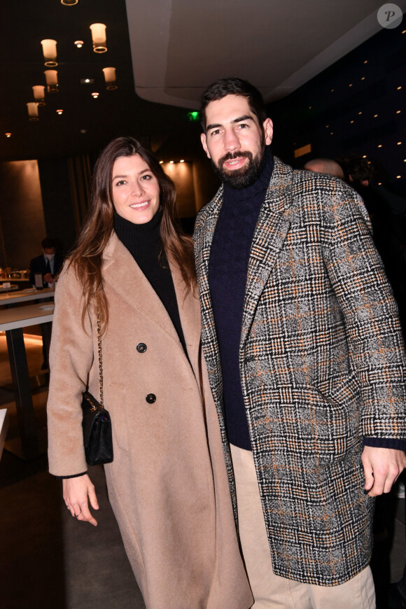 Exclusif - Nikola Karabatic et sa compagne Geraldine Pillet - People dans les loges lors du huitième de finale aller de la Ligue des champions entre le PSG et le Real Madrid au Parc des Princes à Paris le 15 février 2022. © Rachid Bellak/Bestimage