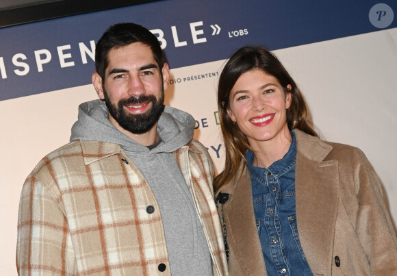 Nikola Karabatic et sa femme Géraldine Pillet à la première du film "Animal" au cinéma UGC Bercy à Paris, le 29 novembre 2021. © Guirec Coadic/Bestimage