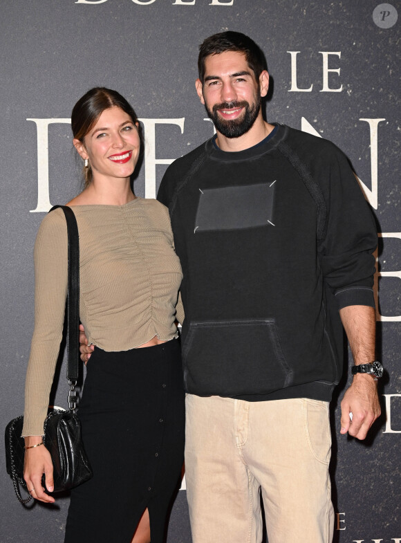 Nikola Karabatic et sa femme Geraldine Pillet - Avant-première française du film "Le Dernier Duel" au Cinéma Gaumont Champs-Élysées à Paris le 24 septembre 2021. © Coadic Guirec / Bestimage