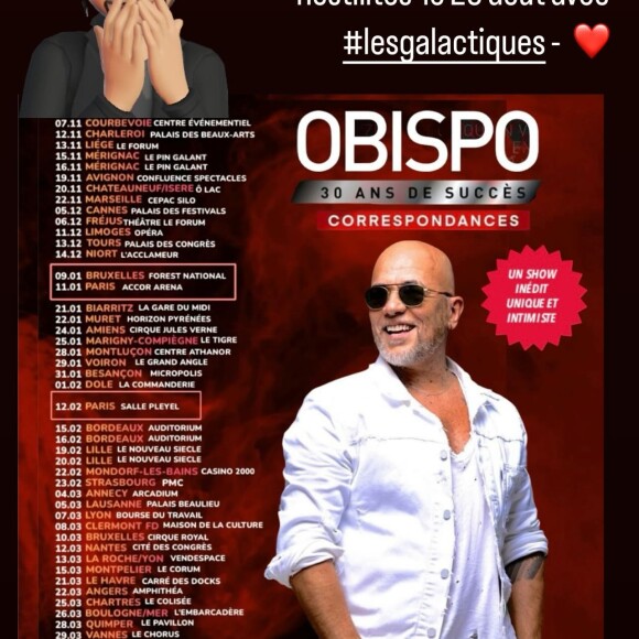 Pascal Obispo dévoile les prochaines date de sa tournée évènement sur Instagram.