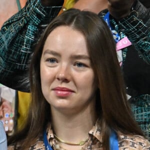 Alexandra de Hanovre a profité des Jeux Olympiques pour passer un peu de temps avec son oncle Albert de Monaco. 
Ben-Sylvester Strautmann, Alexandra de Hanovre et le prince Albert de Monaco lors d'une épreuve des Jeux Olympiques de Paris.