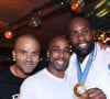 Le judola français a décroché deux nouvelles médailles d'or
Exclusif - Tony Parker, Franck Nema, le directeur du groupe (Les bistrots Pas Parisiens), Teddy Riner - Teddy Riner fête son titre de champion Olympique de judo +100KG au restaurant "Podium" du groupe (Les bistrots Pas Parisiens) à Paris le 2 aout 2024. © Rachid Bellak/Bestimage