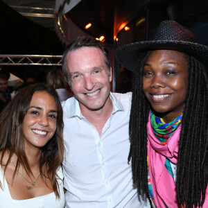 Exclusif - Alice Belaïdi, Stéphane Rotenberg, Kareen Guiock Thuram - Teddy Riner fête son titre de champion Olympique de judo +100KG au restaurant "Podium" du groupe (Les bistrots Pas Parisiens) à Paris le 2 aout 2024. © Rachid Bellak/Bestimage