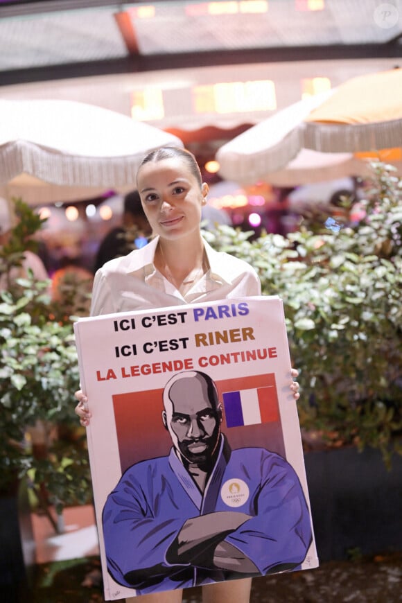 Exclusif - Ambiance - Teddy Riner fête son titre de champion Olympique de judo +100KG au restaurant "Podium" du groupe (Les bistrots Pas Parisiens) à Paris le 2 aout 2024. © Rachid Bellak/Bestimage