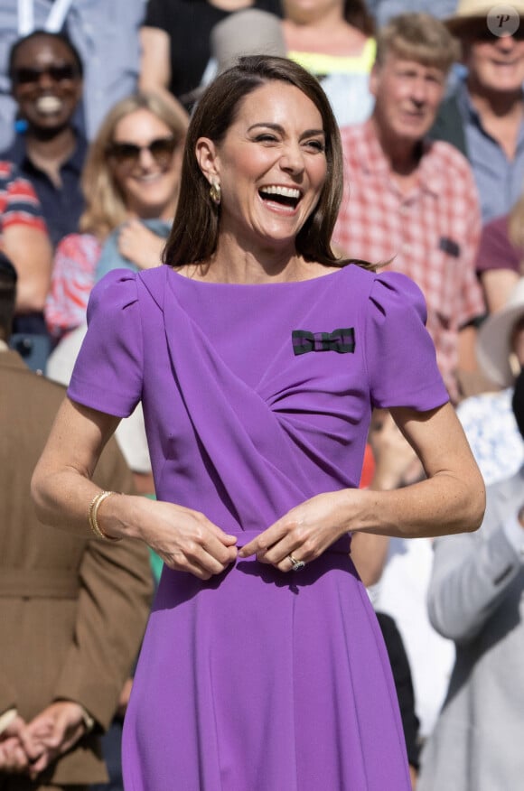 La princesse Catherine de Galles lors de la finale Hommes du tournoi de tennis de Wimbledon, le 14 juillet 2024