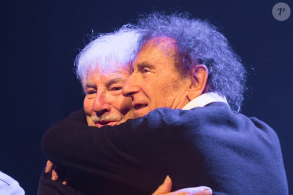 Hugues Aufray et Alain Souchon lors du concert des Coccinelles au Casino de Paris au profit de l'A.N.R, Association Neurofibromatoses et Recklinghausen a Paris, France le 04 Novembre 2018. Photo by Nasser Berzane/ABACAPRESS.COM