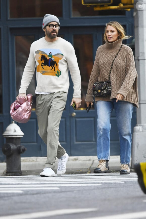 Blake Lively et son mari Ryan Reynolds à New York le 12 octobre 2023