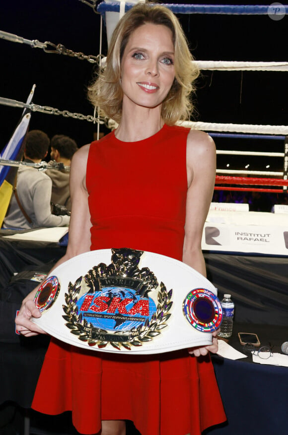 Sylvie Tellier - Y.Lidon, légende du kickboxing, a battu sur décision partagée C.Benzaquen au terme d'un combat acharné de cinq rounds au Grand Palais Éphémère le 9 février 2024. © Christophe Aubert via Bestimage 