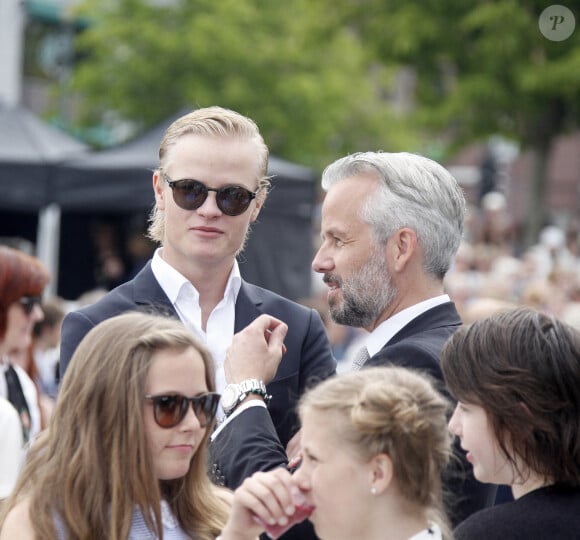 Trondheim , 23-06-2016 Le roi Harald célèbre son jubilé de 25 ans en tant que roi de Norvège lors d'une visite avec le Kings Ship Norge et d'autres membres de la famille royale à Trondheim Sur la photo : La reine Sonja, le prince héritier Haakon, la princesse héritière Mette-Marit, la princesse Ingrid Alexandra, le prince Sverre Magnus, Marius Höyby Borg, la princesse Martha Louise, Ari Behn Maud Angelica Behn Leah Isadora Behn Emma Tallulah Behn. Photo par Stella Pictures/ABACAPRESS.COM