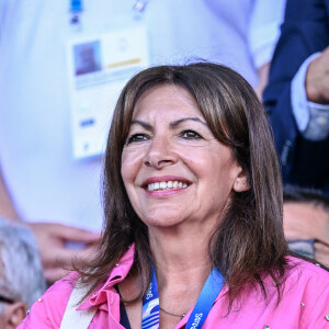 Anne Hidalgo, maire de Paris en tribunes pendant l'épreuve finale de football opposant la France à l'Espagne lors des Jeux Olympiques de Paris 2024 (JO) au Parc des Princes, à Paris, France, le 9 août 2024. © Jacovides-Perusseau/Bestimage