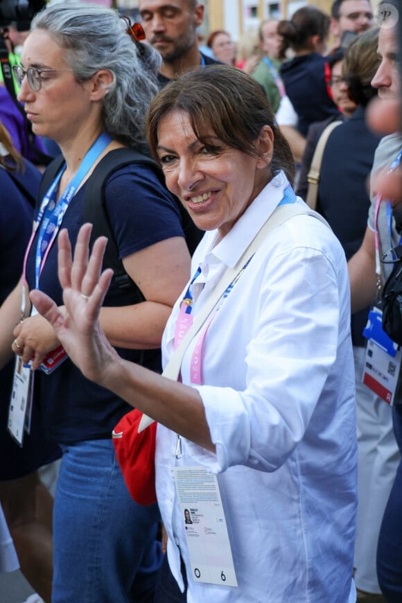 Paris, FRANCE - Mayor of Paris Anne Hidalgo at the gym final at the Paris 2024 Olympic Games in Paris, France. Pictured: Anne Hidalgo