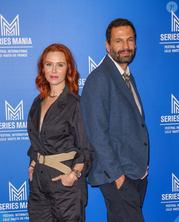 Audrey Fleurot et Medhi Nebbou - Avant-premiière de la saison 3 de la série "HPI' lors du Festival Séries Mania à Lille le 18 mars 2023. © Stéphane Vansteenkiste/Bestimage