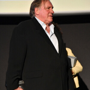 Gérard Depardieu lors de la soirée de clôture de la 3eme édition du Festival Cinéroman à Nice, le 24 octobre 2021. © Bruno Bebert / Bestimage