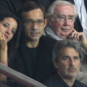 Jean-Luc Delarue et sa compagne Anissa - people au match de foot PSG Nice au parc des princes