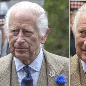 En un an, il a beaucoup changé.Le roi Charles III inspecte la compagnie Balaklava. Photo 1 prise le 19 aout 2024. Photo 2 prise un an plus tôt le 21 août 2023 Photo : Jane Barlow/PA Wire/ABACAPRESS.COM