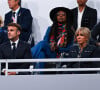 Si Aya Nakamura a bel et bien rencontré le couple Macron à l'Elysée, le président de la République l'a notamment interrogée sur ses goûts musicaux sans en faire davantage !
Cérémonie d'ouverture des Jeux Olympiques (JO) de Paris 2024 le 26 juillet 2024 - le président Emmanuel Macron et son épouse Brigitte Macron assistent à la cérémonie d'ouverture des Jeux Olympiques 2024 le 26 juillet 2024 à Paris, France.