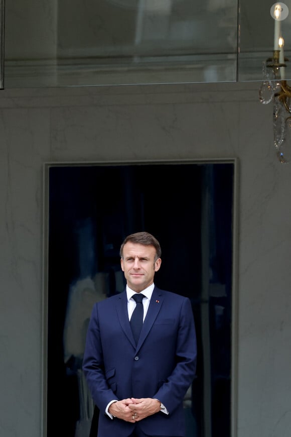 Emmanuel Macron, Président de la République Française, et la Première dame Brigitte Macron, accueillent les chefs d'Etat et de gouvernement présents à Paris pour la cérémonie d'ouverture des Jeux Olympiques de Paris 2024 (JO). © Stéphane Lemouton / Bestimage