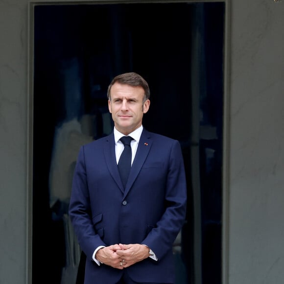 Emmanuel Macron, Président de la République Française, et la Première dame Brigitte Macron, accueillent les chefs d'Etat et de gouvernement présents à Paris pour la cérémonie d'ouverture des Jeux Olympiques de Paris 2024 (JO). © Stéphane Lemouton / Bestimage