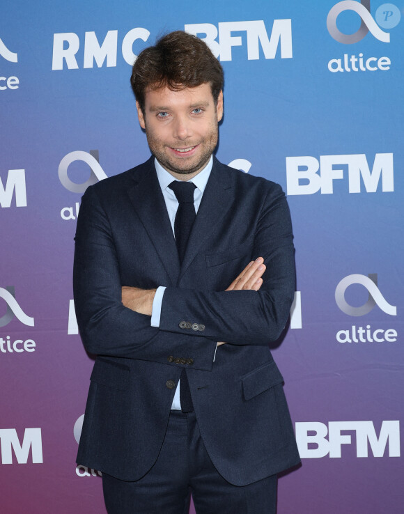 Au programme, la nouvelle émission de Benjamin Duhamel.
Benjamin Duhamel lors de la conférence de presse de rentrée BFM TV. - RMC du groupe Altice France à Paris, France, le 31 août 2023. © Coadic Guirec/Bestimage