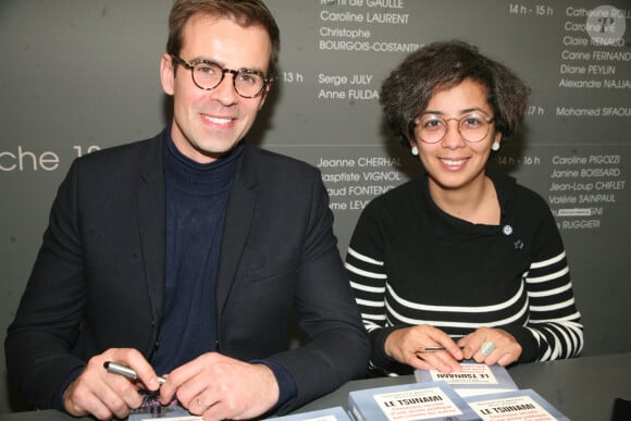 Jean-Baptiste Marteau, Neïla Latrous - Deuxième jour du salon du livre à la porte de Versailles à Paris le 17 mars 2018.  