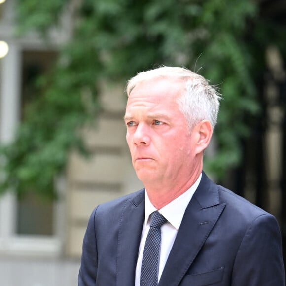 Julien Arnaud - Arrivées aux obsèques de Nonce Paolini en l'église Saint-Honoré-d'Eylau, 66 bis, avenue Raymond-Poincaré à Paris, France, le 23 juillet 2024.