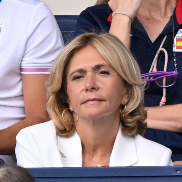 Valérie Pécresse en tribunes pendant l'épreuve finale de football opposant la France à l'Espagne lors des Jeux Olympiques de Paris 2024 (JO) au Parc des Princes, à Paris, France, le 9 août 2024. © Jacovides-Perusseau/Bestimage