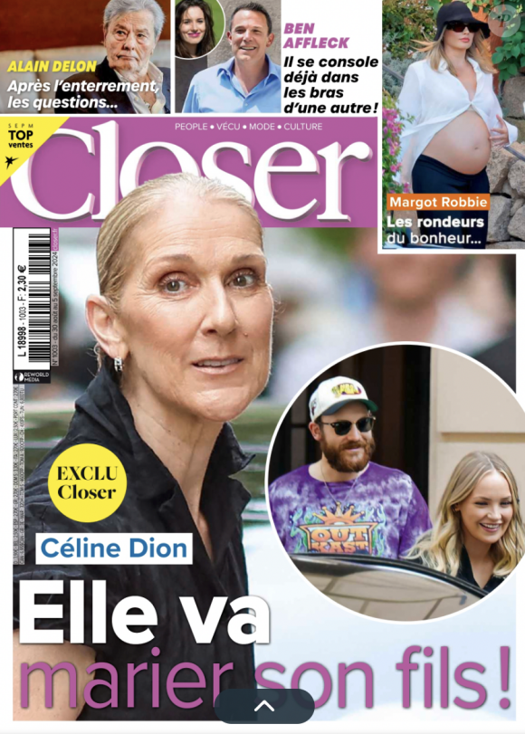 Céline Dion en couverture du magazine "Closer"