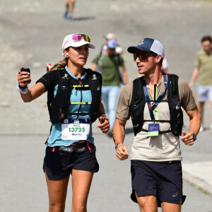 Exclusif - Marine Lorphelin (Miss France 2013) participe et finit la course MCC, 40 kms et 2300m de dénivelé positif, en marge de l'Ultra Trail du Mont Blanc (UTMB) à Chamonix le 26 août 2024. Son compagnon Stanislas Gruau l'a soutenu sur tout le parcours © Romain Doucelin / Bestimage 