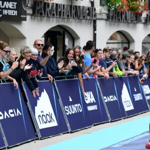 Exclusif - Marine Lorphelin (Miss France 2013) participe et finit la course MCC, 40 kms et 2300m de dénivelé positif, en marge de l'Ultra Trail du Mont Blanc (UTMB) à Chamonix le 26 août 2024. Son compagnon l'a soutenu sur tout le parcours © Romain Doucelin / Bestimage