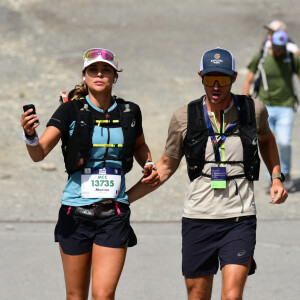 Exclusif - Marine Lorphelin (Miss France 2013) participe et finit la course MCC, 40 kms et 2300m de dénivelé positif, en marge de l'Ultra Trail du Mont Blanc (UTMB) à Chamonix le 26 août 2024. Son compagnon Stanislas Gruau l'a soutenu sur tout le parcours © Romain Doucelin / Bestimage