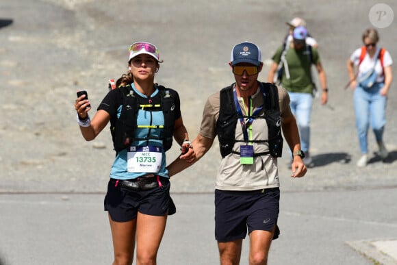 Exclusif - Marine Lorphelin (Miss France 2013) participe et finit la course MCC, 40 kms et 2300m de dénivelé positif, en marge de l'Ultra Trail du Mont Blanc (UTMB) à Chamonix le 26 août 2024. Son compagnon Stanislas Gruau l'a soutenu sur tout le parcours © Romain Doucelin / Bestimage