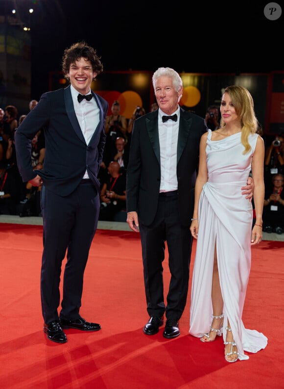 James Jigme Gere, Richard Gere et sa femme Alejandra Silva à la Mostra de Venise le 1er septembre 2024.