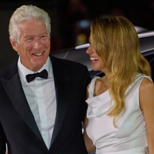 Richard Gere et sa femme Alejandra Silva à la Mostra de Venise le 1er septembre 2024.