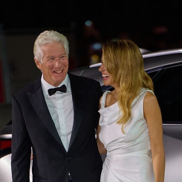 Richard Gere et sa femme Alejandra Silva à la Mostra de Venise le 1er septembre 2024.