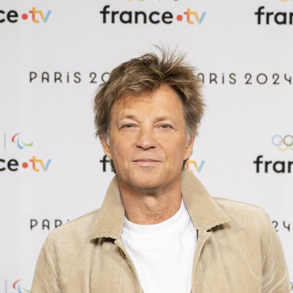 Laurent Delahousse lors de la présentation des journalistes et chroniqueurs de France Télévisions pour les Jeux Olympiques 2024 au musée de l'Homme à Paris. © Pierre Perusseau / Bestimage 