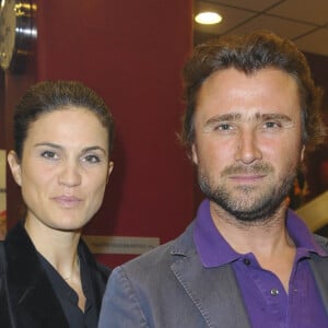 Alexandre Brasseur et sa femme Juliette - Generale du Spectale "Alex Lutz" au Grand Point Virgule a Paris le 22 Octobre 2012.