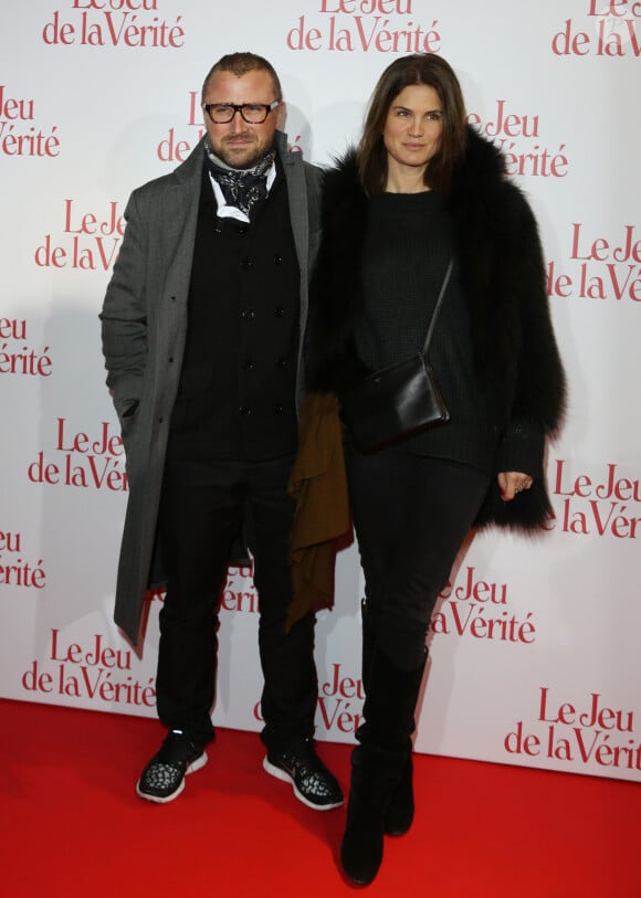 Alexandre Brasseur et sa femme Juliette - Avant-premiere 'Le Jeu de la verite' au Gaumont Opera Capucines a Paris le 20 janvier 2014. 