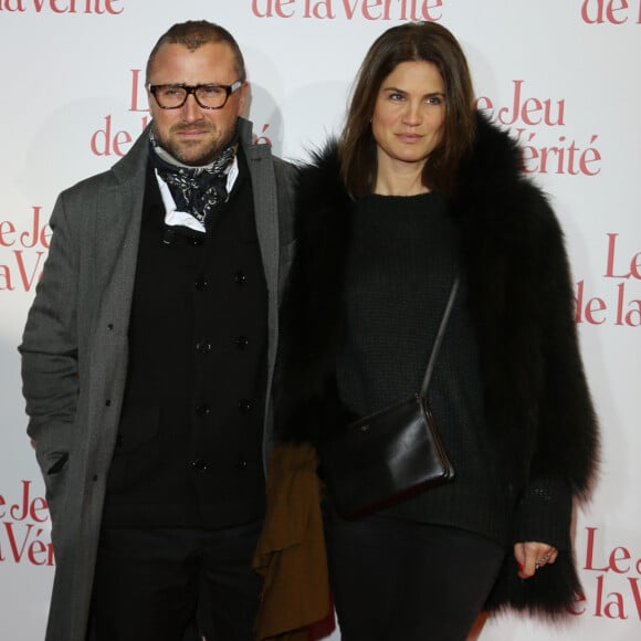 Alexandre Brasseur et sa femme Juliette - Avant-premiere 'Le Jeu de la verite' au Gaumont Opera Capucines a Paris le 20 janvier 2014. 