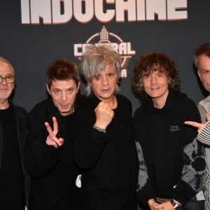 Marc Eliard, Boris Jardel, Nicola Sirkis, Ludwig Dahlberg, Olivier Gérard - Le groupe Indochine lors de la projection du film "Indochine, Central Tour au Cinéma" au cinéma Pathé d'Ivry-sur-Seine. Le 17 novembre 2022 © Veeren / Bestimage