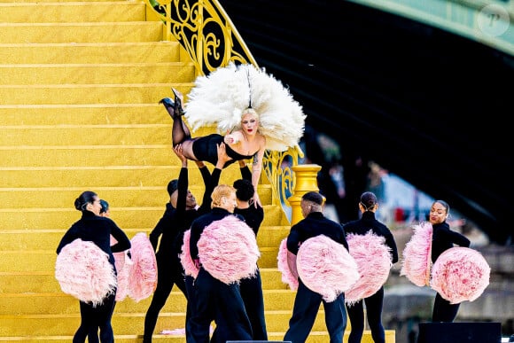 Lady Gaga en répétition pour l'ouverture des jeux Olympiques (JO) de Paris 2024 sur la Seine à Paris, France, le 26 juillet 2024. © Pierre Perusseau - Dominique Jacovides /Besrtimage 