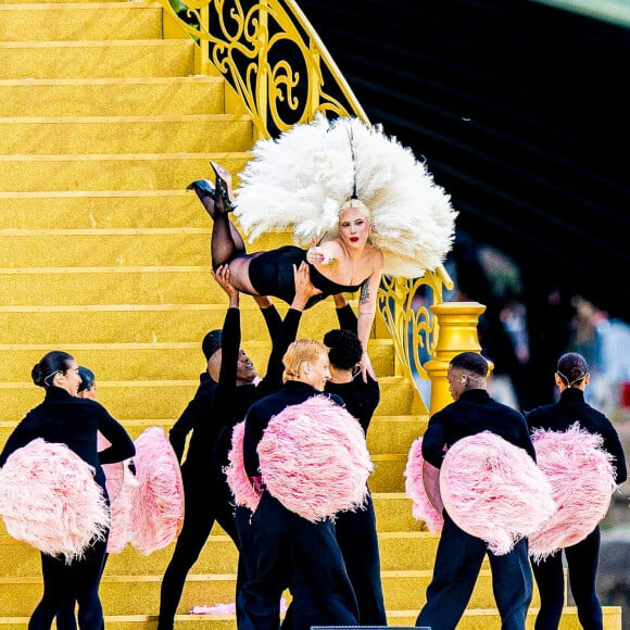 Lady Gaga en répétition pour l'ouverture des jeux Olympiques (JO) de Paris 2024 sur la Seine à Paris, France, le 26 juillet 2024. © Pierre Perusseau - Dominique Jacovides /Besrtimage 