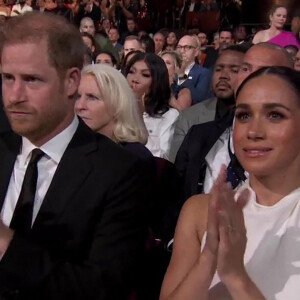 Le prince Harry, duc de Sussex et Meghan Markle, duchesse de Sussex, lors de la cérémonie des "ESPY Awards 2024" à Los Angeles, le 11 juillet 2024. 