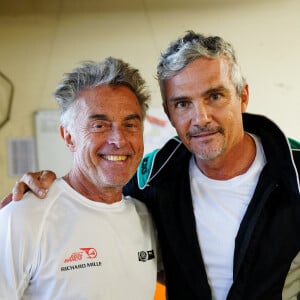 Exclusif - Gérard Holtz, Richard Virenque - Jour 3 lors des célébrités lors du marathon Karting Jules Bianchi au circuit Paul Ricard au Castellet le 8 septembre 2024. © Anne-Sophie Guebey via Bestimage 