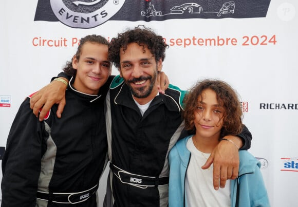 Exclusif - Dino Zeitoun-Sisley, Tomer Sisley, Levin Sisley - Jour 3 - lors du marathon Karting Jules Bianchi au circuit Paul Ricard au Castellet le 8 septembre 2024 © Anne-Sophie Guebey via Bestimage 