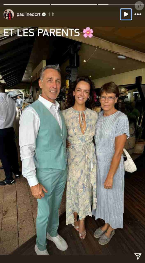 La styliste a partagé de belles photos de l'événement. L'occasion pour elle d'immortaliser ses illustres parents Daniel Ducruet et Stéphanie de Monaco.
Pauline Ducruet, immortalisée aux côtés de ses parents Stéphanie de Monaco et Daniel Ducruet.