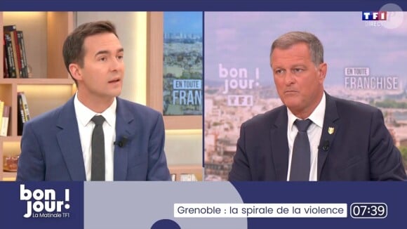 Adrien Gindre a fait réagir Louis Aliot à une enquête de "Libération" sur Jordan Bardella
Adrien Gindre et Louis Aliot dans "Bonjour !" sur TF1