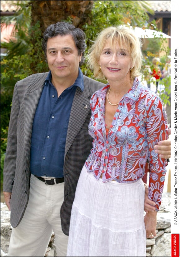 © ABACA. 38209-5. Saint-Tropez-France, 21/9/2002. Christian Clavier & Marie-Anne Chazel lors du Festival de la Fiction.